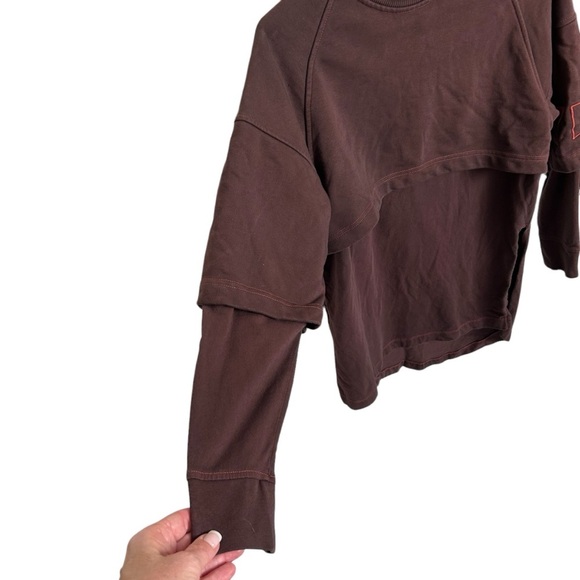 Ivy Park Hybrid Double Layer Sweatshirt Dress in Maroon Size XXS - Picture 6 of 10